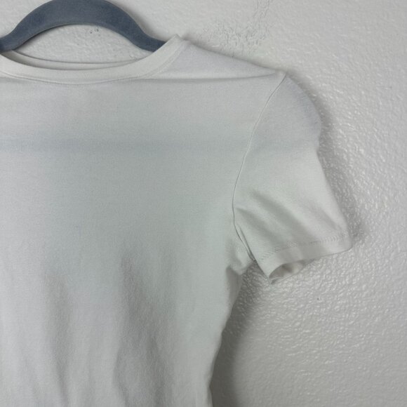 Skims Cotton Jersey Stretch Tee Shirt S Off White Minimalist Contemporary - Picture 3 of 7